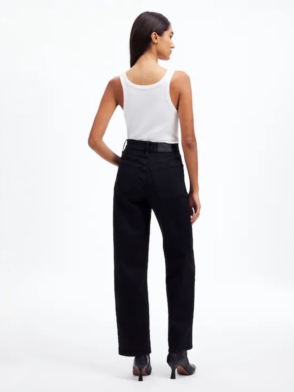 Madewell Perfect Vintage Wide-Leg Jean Black Rinse Wash Super Stretch Women’s 23 - Picture 2 of 6